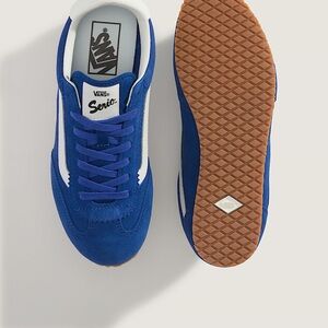 Vans Royal Blue Sneakers with Brown Sole super low pro old school